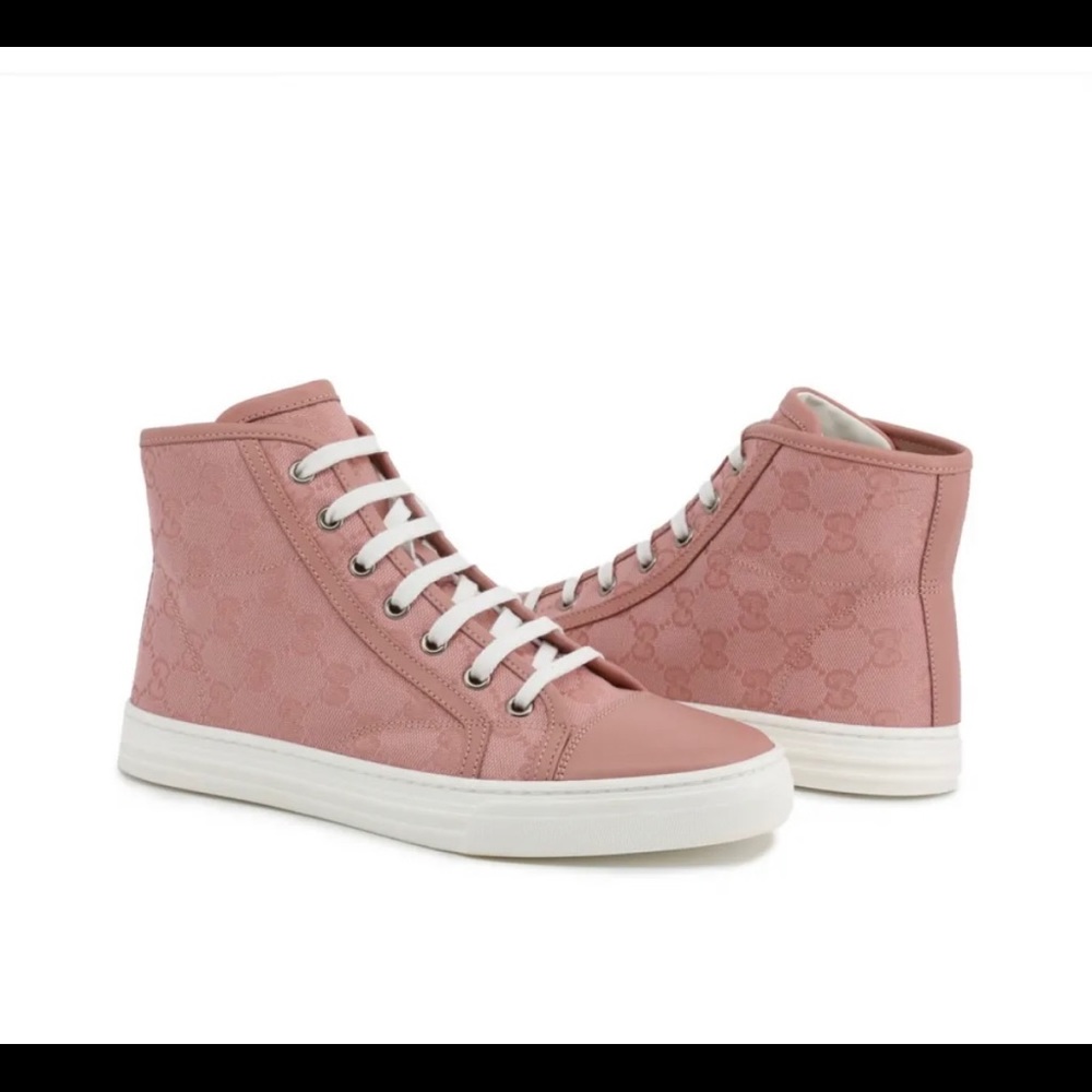 GUCCI pink high top sneakers size 35